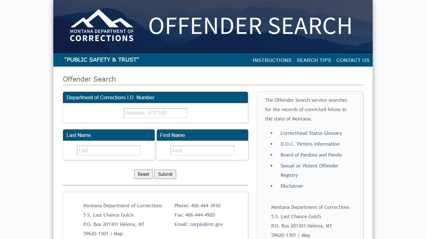 Offender Search - mt.gov